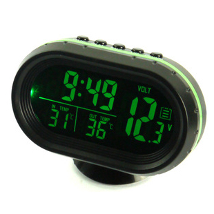 Electronic Car Clock Thermometer 12V-24V Digital Car Clock Two Colors LED Automobile Clock