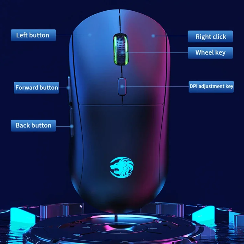 Eweadn g301 2,4g drahtlose Bluetooth-RGB leichte Maus 3200dpi ergonomisches für Esport-Spielen-Notizbuch-Gamer-Zubehör