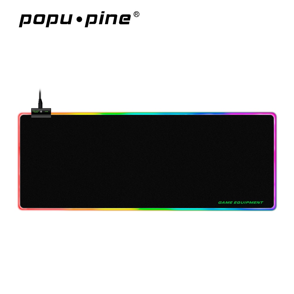 Popu Pine Gaming Mouse Pad Large RGB Mouse Pad 12 kinds of light display modes Computer Mousepad M-XL sizes Non-slip Mousepad