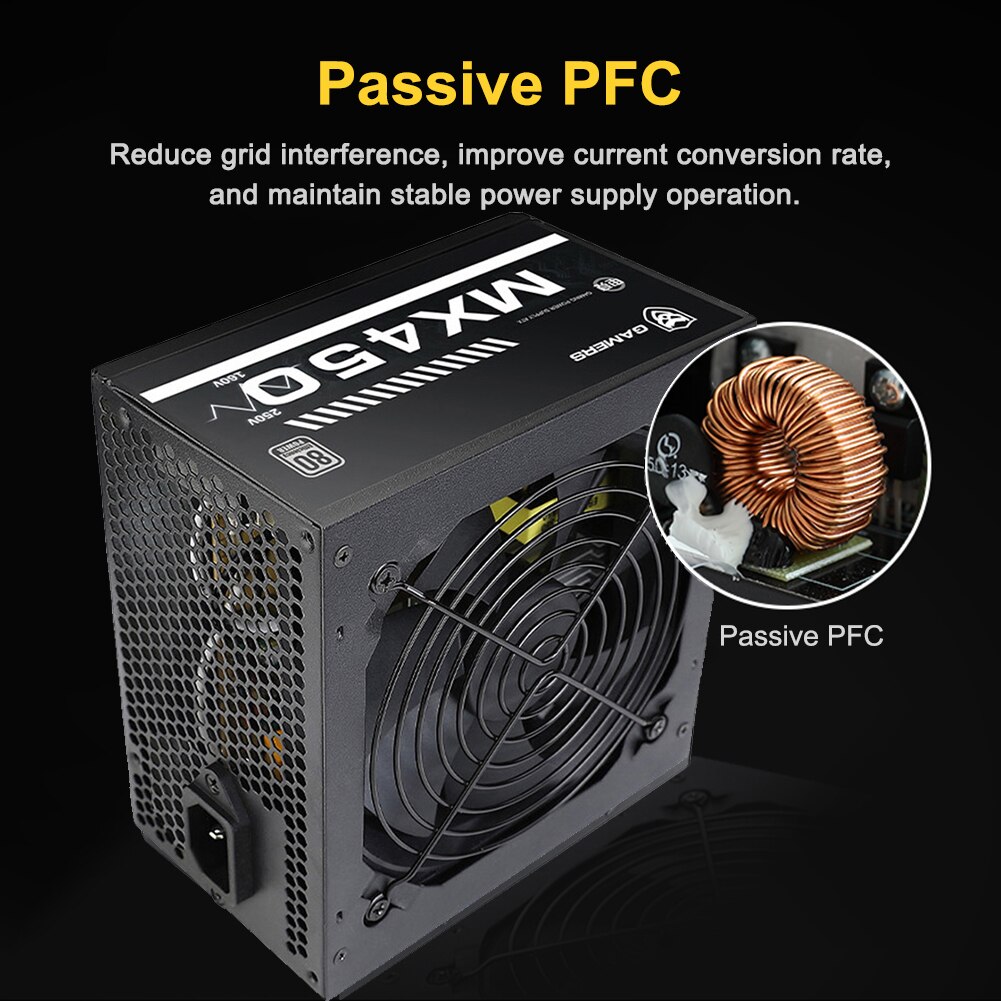 300W Desktop Computer Power Supply 20+4 PIN SATA*4 4+4 PIN CPU PC Gaming Power for 6+2 PIN Graphics Card 4PIN*2 with Cooling Fan