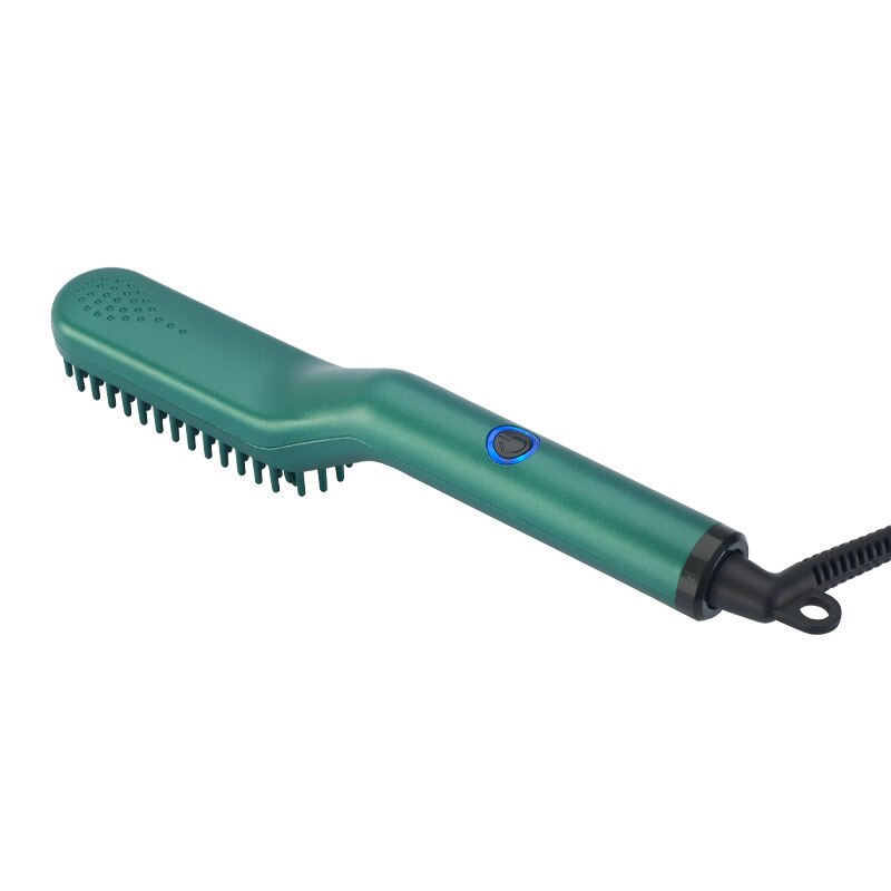 Mini lisseur à barbe en céramique pour hommes, brosse à cheveux, fer à friser, peigne à lisser rapide, styliste, nouveauté: Green / LES USA