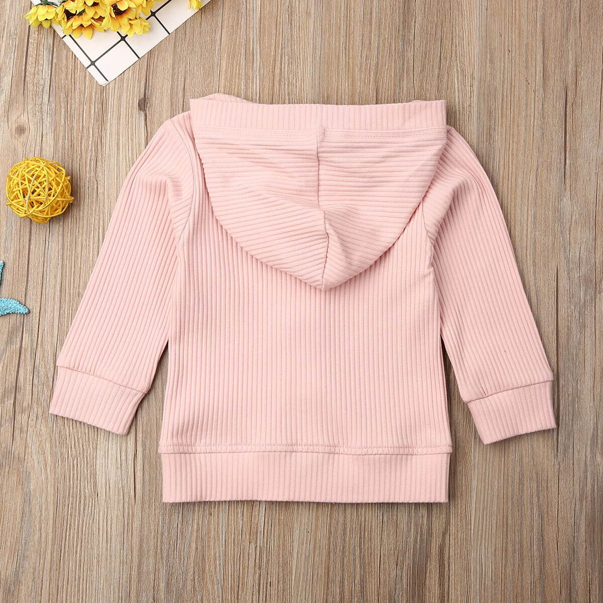 Herfst Baby Baby Girl Solid Gebreide Vest Lange Mouw Capuchon Uitloper Kids Truien Tops