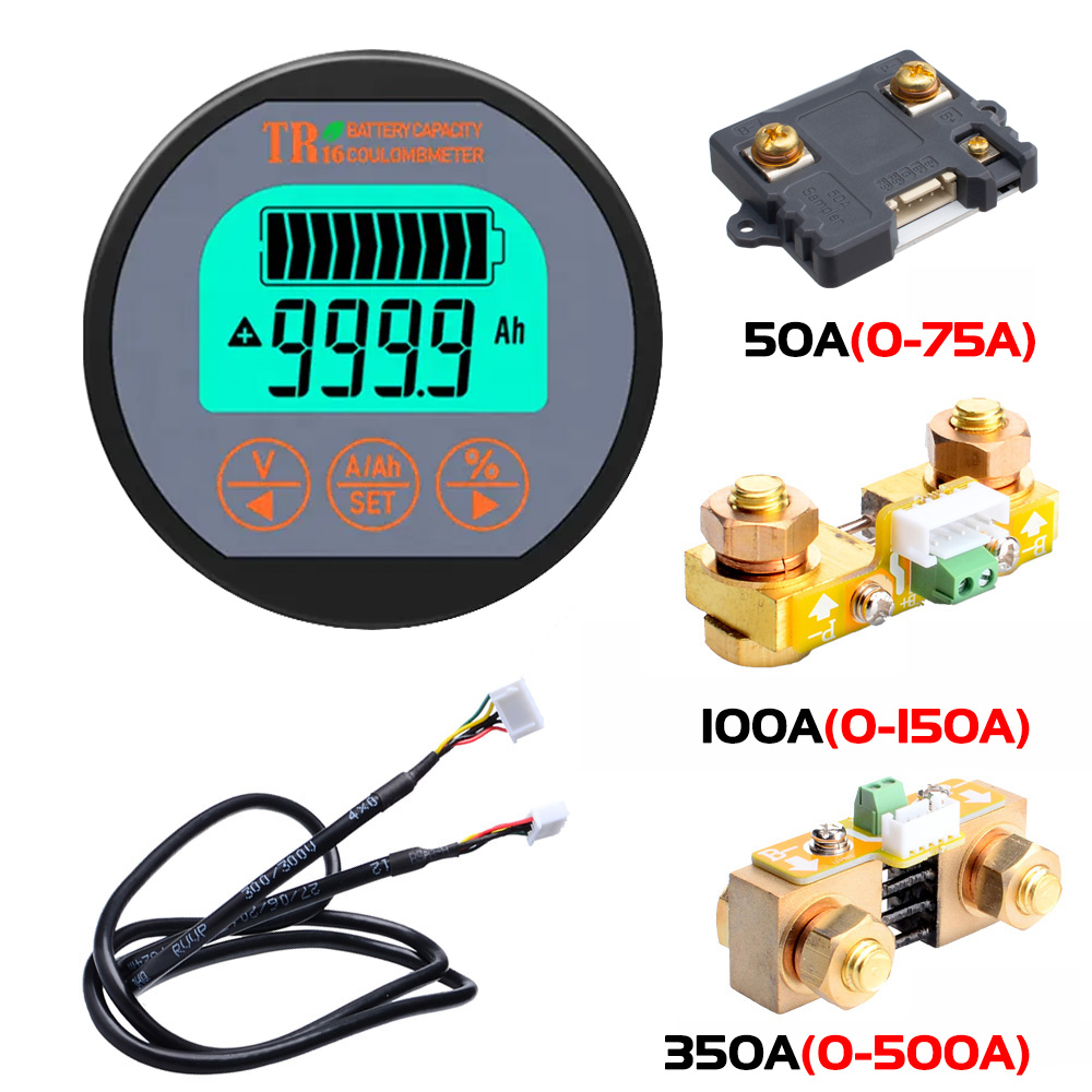 Coulomètre de test de capacité de batterie de haute précision, 50a/100a/350a, pour Pb li-lon LiFePo NiMH Nicd Pe types de batteries TR16