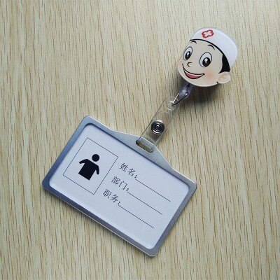 Aluminum Badge Holder Business Work Card With ABS Retractable Badge Reel ID Card Holder Nurse Accessories: NO.7