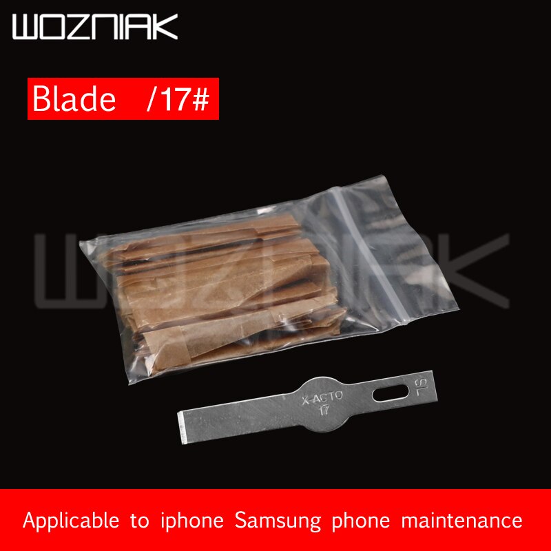 Lame chauffante universelle en fer à souder 936, pour téléphone portable, outil de nettoyage du dos en verre, outil de réparation des circuits imprimés d&#39;empreintes digitales: No .17 blade 10pcs