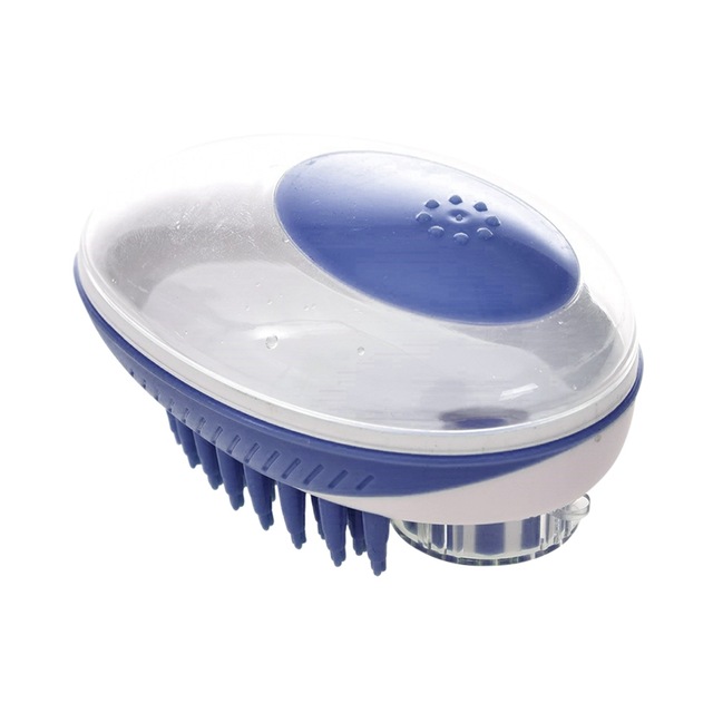 Huisdier Borstel Silicon Bad Schoonmaken Grooming SPA Borstel 2 In 1 Shampoo Doseren Hond Massage Baden Tool Pet Kat Douche attachment: green