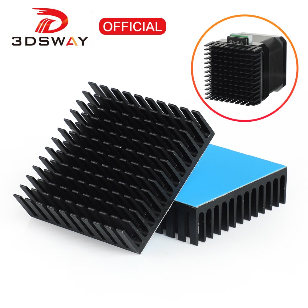 3DSWAY 3D Imprimante Pièces Radiateur En Aluminium De Refroidissement Dissipateur De Chaleur Radiateur Dissipation thermique pour Nema17 42 Moteur pas à pas 40x40x11mm