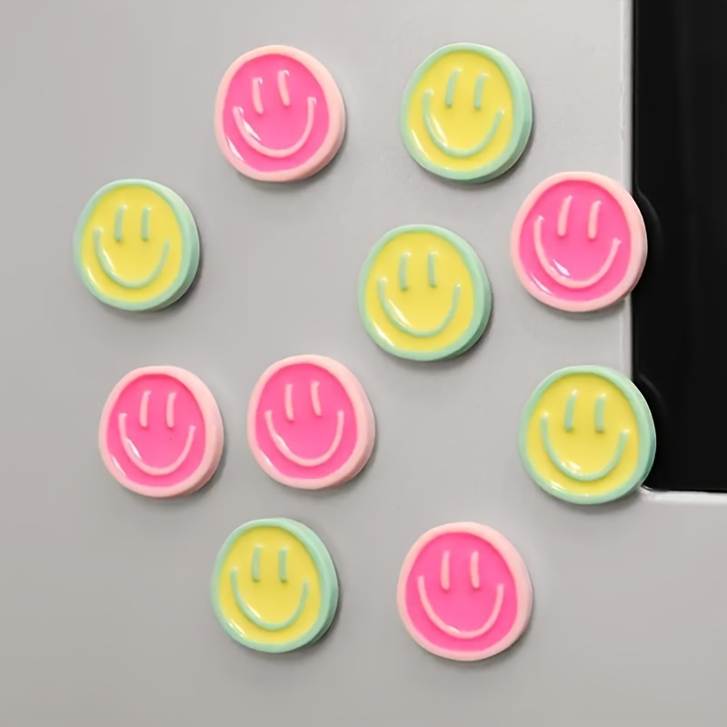 10 Pcs Cartoon Smile Face Refrigerator Magnets, Cute Decorative Fridge Magnets for Kitchen, Office, Whiteboard, Locker, Cabinet