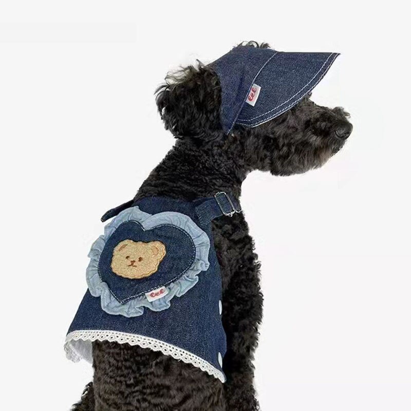 Pet Kleding Leuke Denim Bretels Hond Vest Zomer Hond Kleren Teddybeer Kleine Hond Kat Rok Puppy Chihuahua Yorkshire Hond hoed