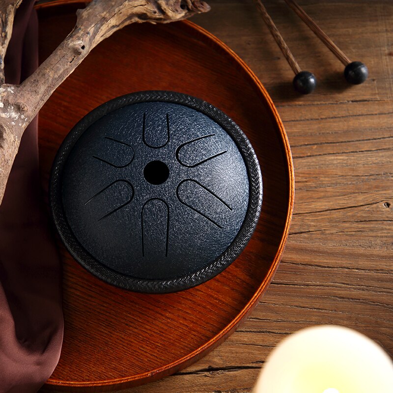 Brand 5.5 Inch Steel Tongue Drum 6 Tune Hand Pan Drum With Padded Drum Bag And A Pair Of Mallets huedrum Yoga Meditation