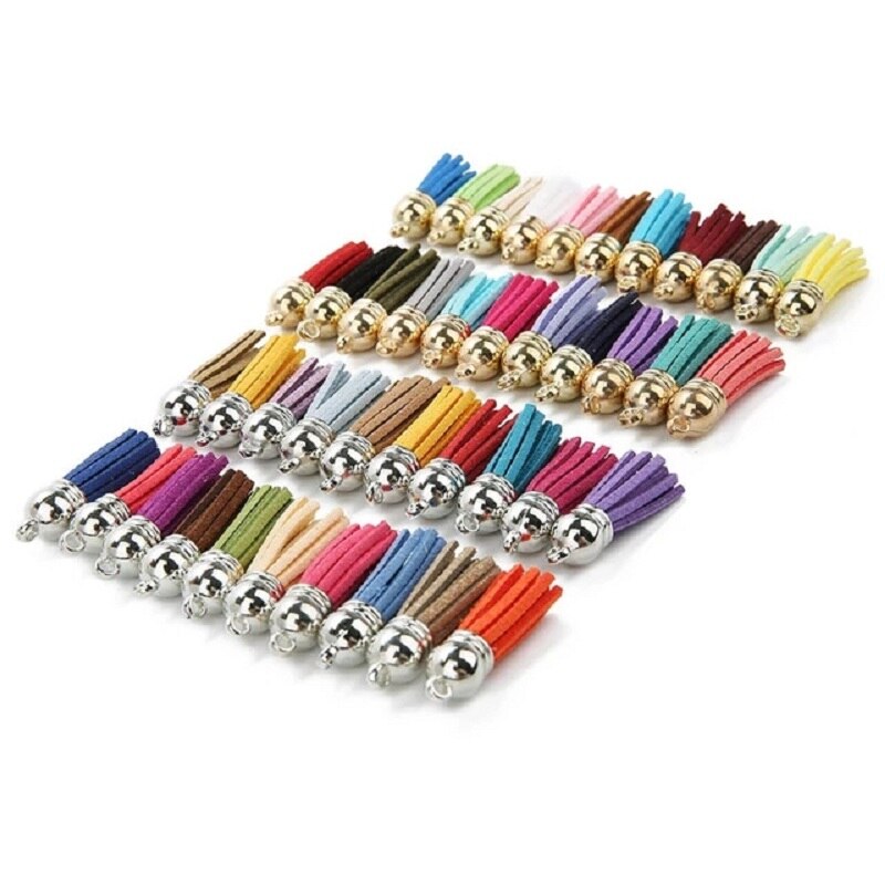 60 Stks/partij 38Mm Vintage Lederen Kwasten Fringe Averecht Macrame Voor Diy Sieraden Maken Sleutelhanger Mobiele Telefoon Riemen Hanger Accessoires