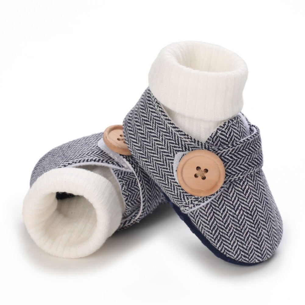 Weixinbuy Infant Buckle Casual Prewalker Crib Shoes 0-18M Baby Soft Non-Slip Sole Sneakers Boys First Walkers with Socks