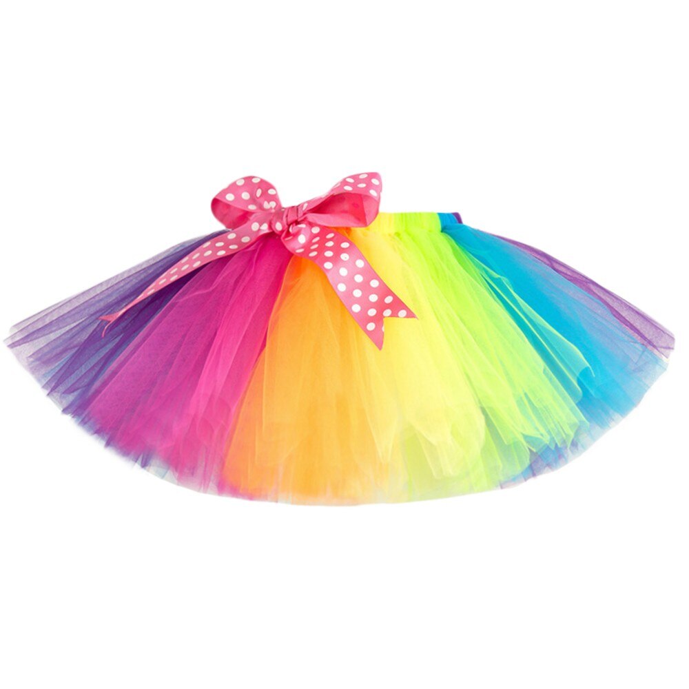 Kinder Mädchen Ballettröckchen Tulle Party tanzen Ballett Kinder Regenbogen Kostüm Rock Party tanzen Ballett Ballettröckchen die Röcke Mädchen Kinder Kleidung: 3T