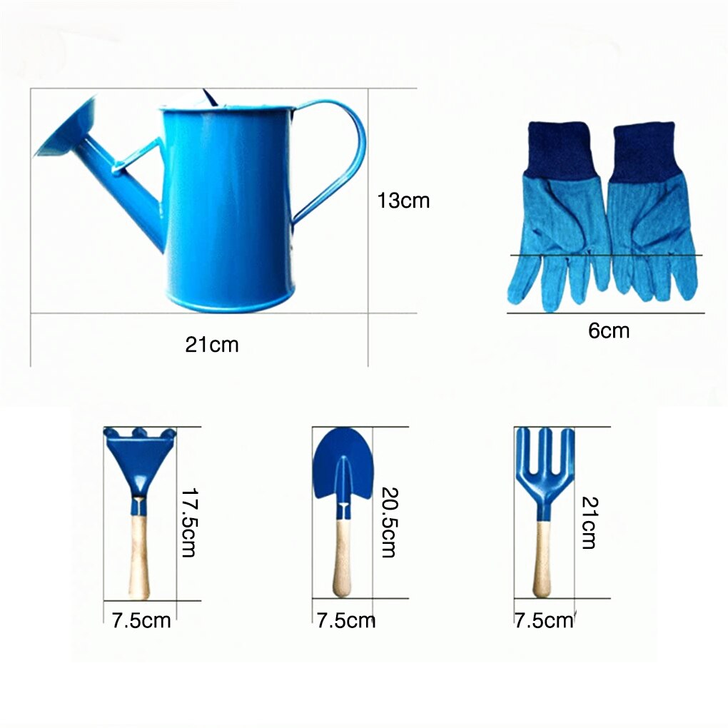 Children Gardening Gloves Kit Gardening Watering Tools Set Kids Water Pot Harrow Fork Spade Gardening Gloves Kit
