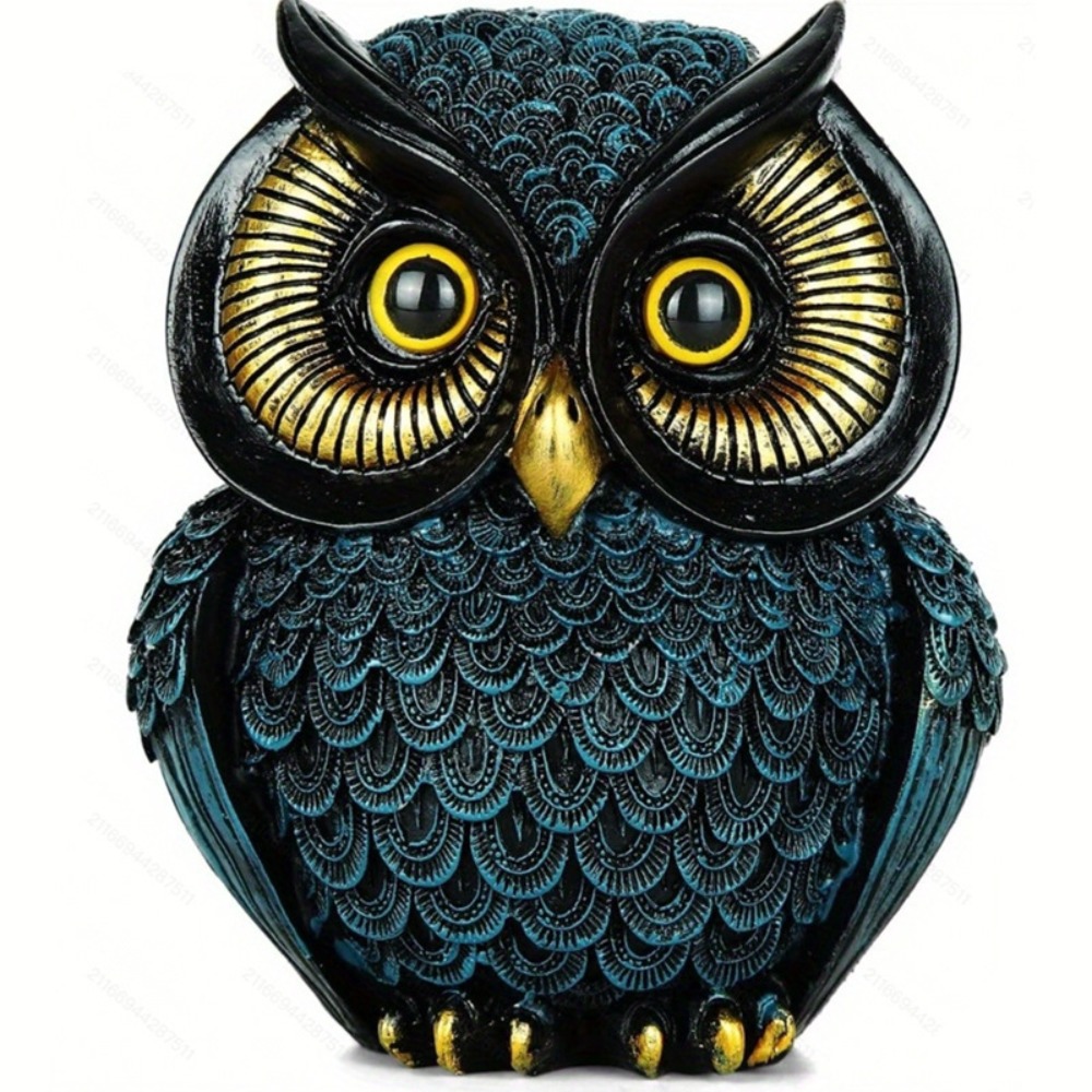 Decoratieve hars uil standbeeld vintage handgemaakte uil sculptuur schattige entree decoratie entree display: Lichtgrijs