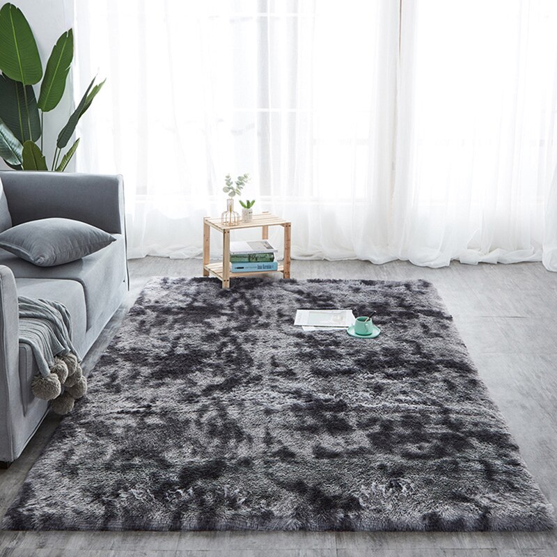 Shaggy tie-dye tæppe trykt alfombra plys gulv fluffy måtter børneværelse imiteret pels område tæppe stue måtter silkeagtige tæpper: Jeg