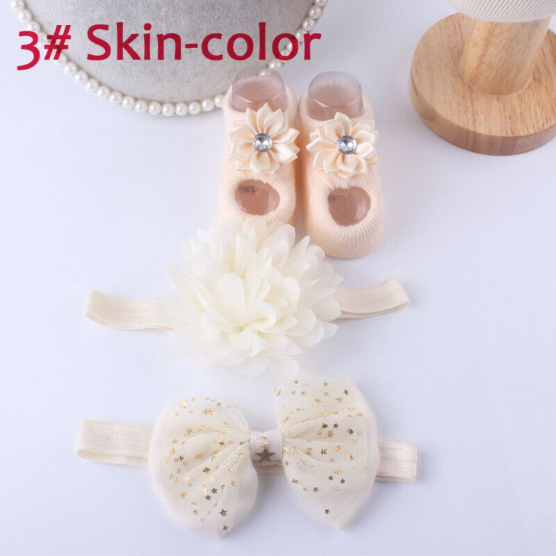Bébé filles enfants chaussettes coton dentelle respirant TUTU chaussettes froufrous cheville chaussettes chapeaux ensemble Photo accessoires 0-3Y