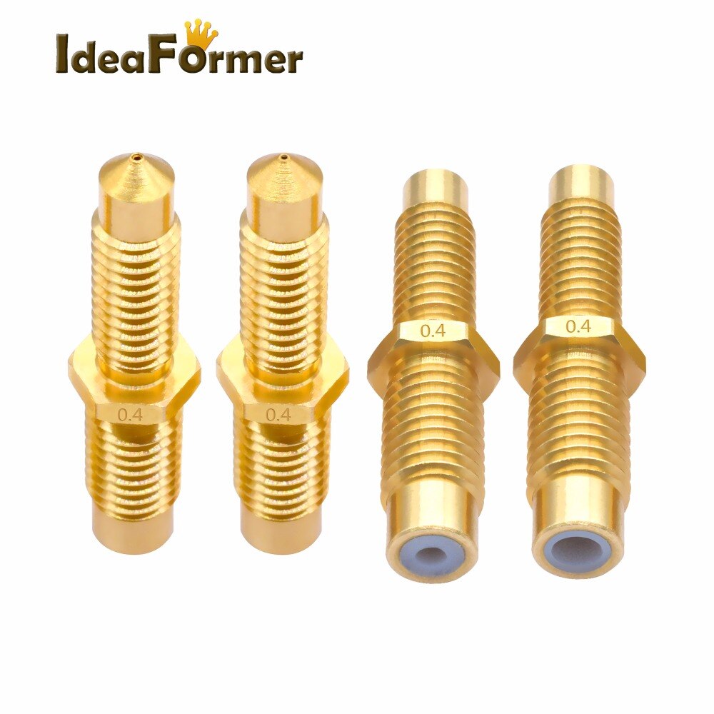 3D printer Nozzle V6 M6 0.4mm Integral Copper Nozzle with Throat 0.4mm nozle for 1.75mm/3mm Filament for 3D printer parts