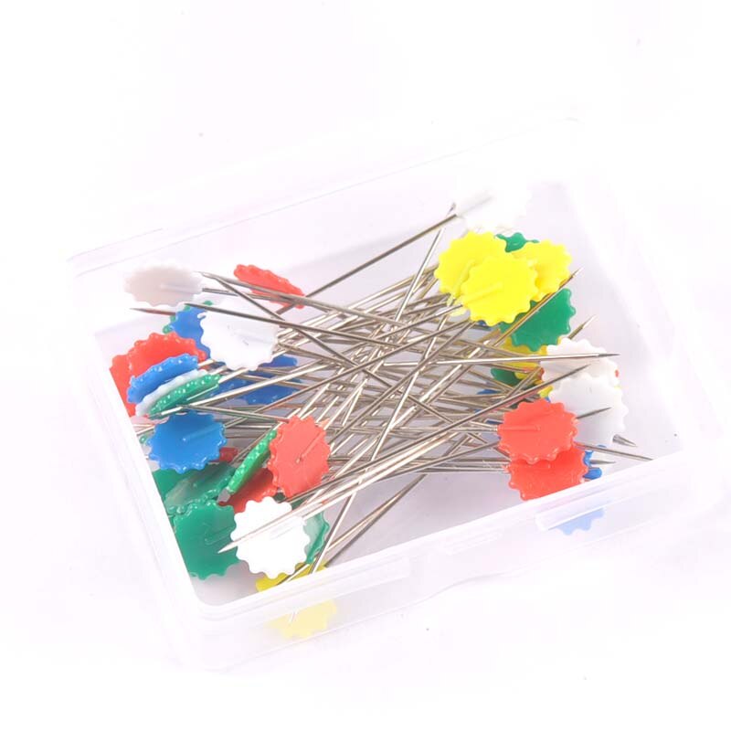 50 Stks/doos Spelden Borduren Patchwork Pin Gemengde Bloem Hoofd Naaien Tool Naald Arts Cp3044: 4