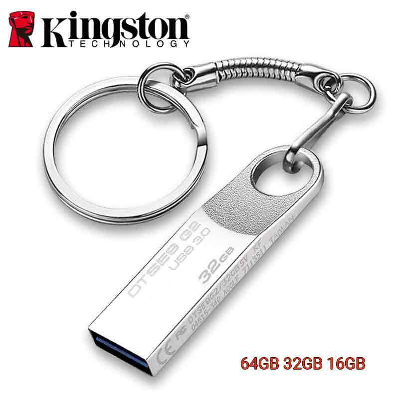 Kingston Usb Flash Drive 64GB 16gb 32gb Pendrive de Metal memoria palo Cle USB 3,0 Pen Drive clave personalizada DIY DJ pulgar tipo C Otg