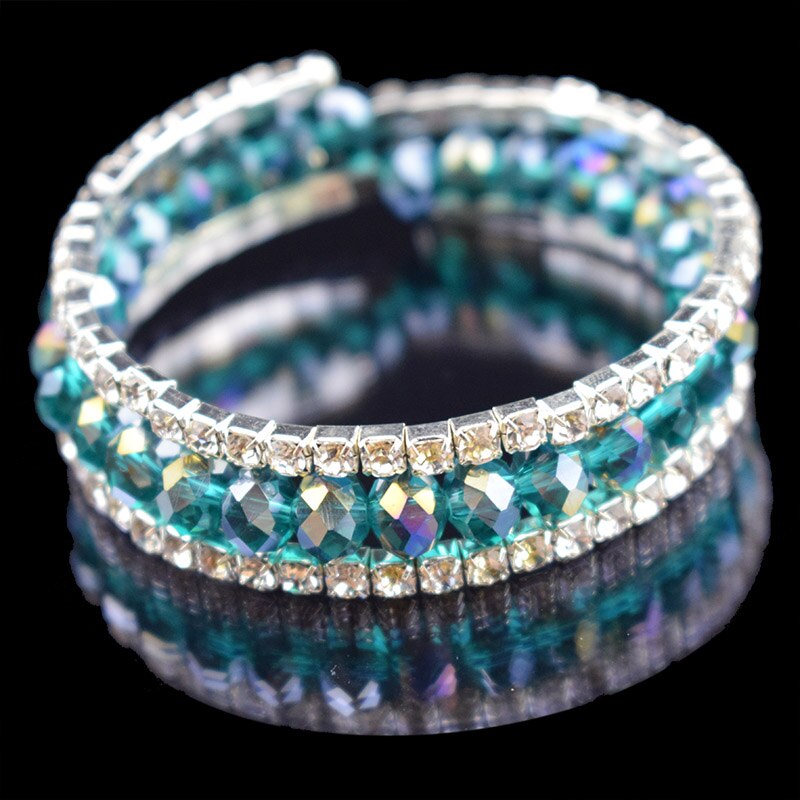 Rhinestone Crystal Silver Plated Bracelets For Women Red/Black/Blue/Multicolor /Yellow/Green/White Bracelets & Bangles