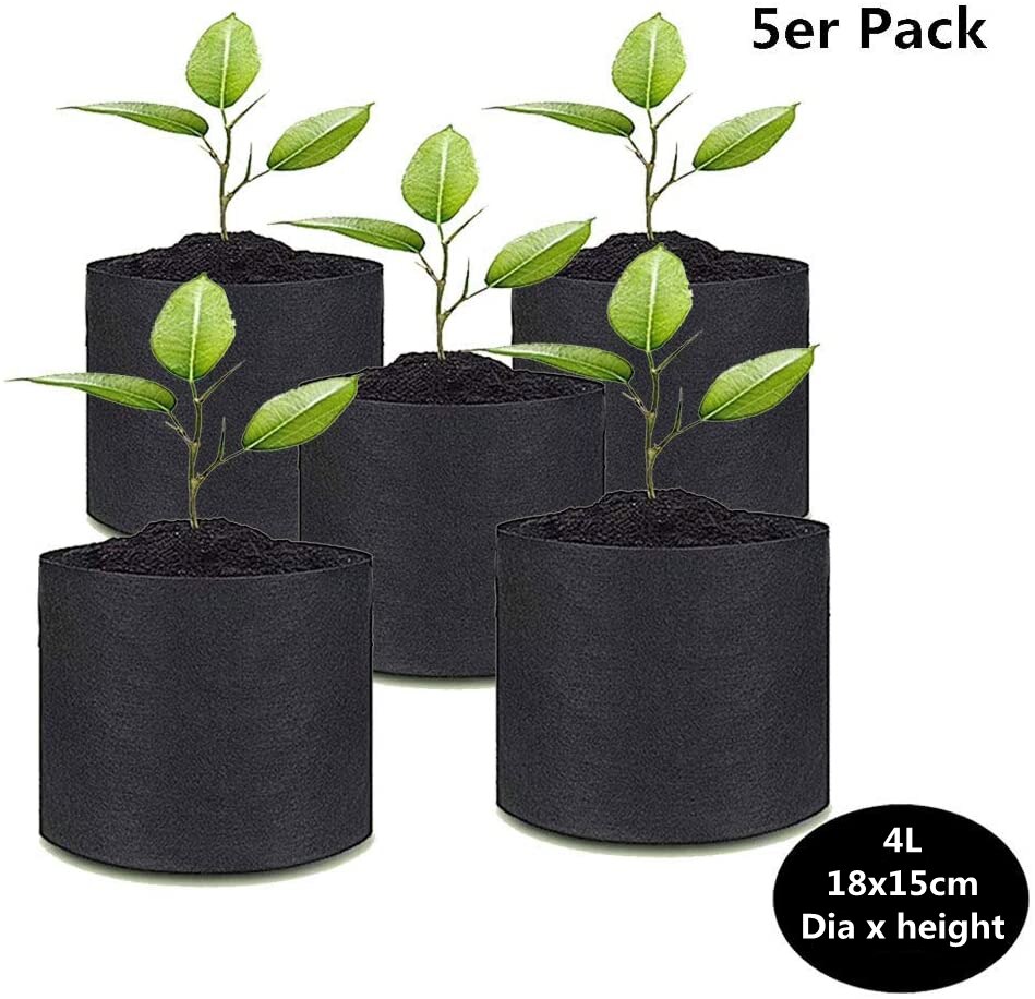 5 PCS Planting Bag Black/Grey Potato Fabric Vegetable Seedling growing pot garden tools Eco-Friendly Grow bag: Pink