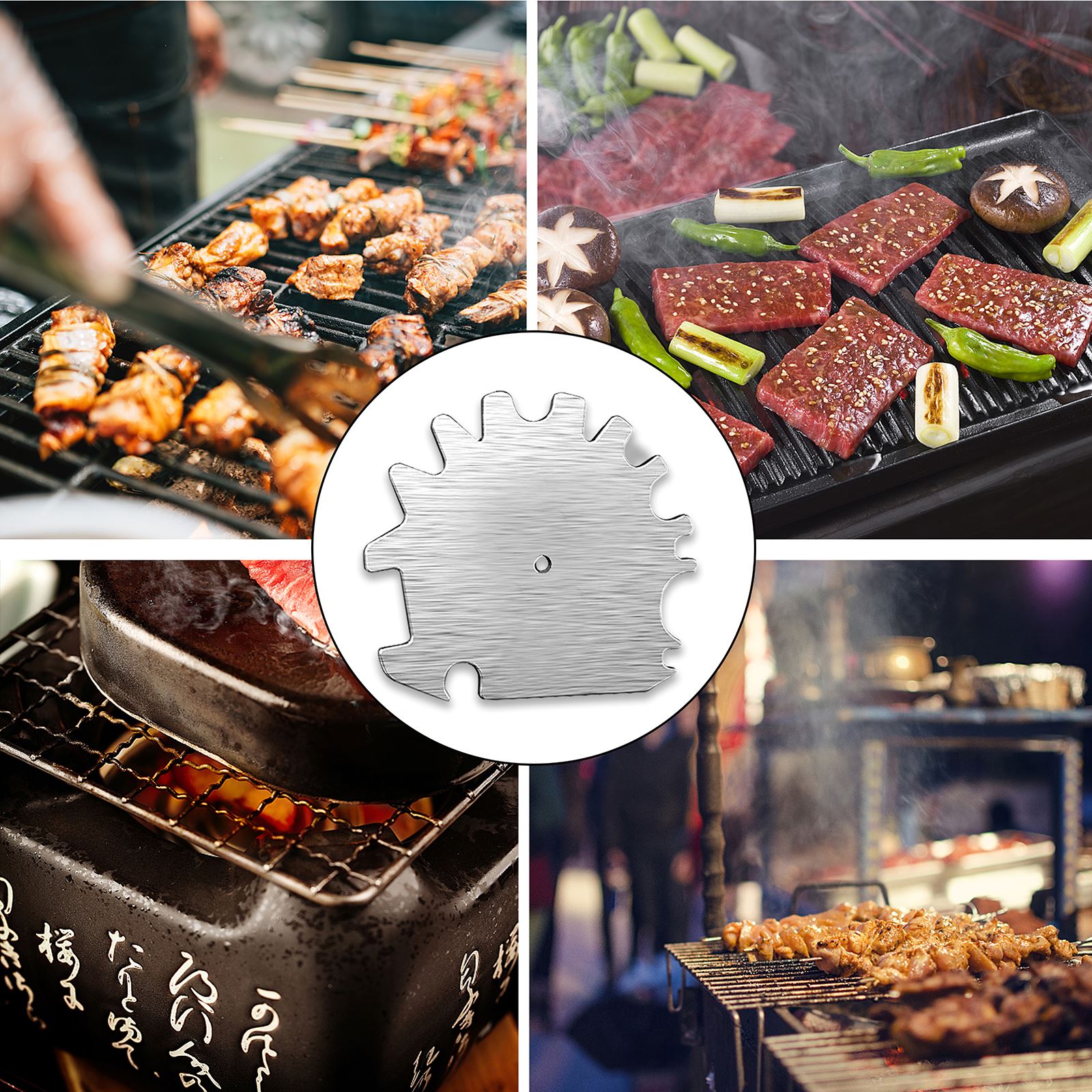 Universal Barbecue Cleaning Scraper With Brush Portable BBQ Grill Cleaner Durable Barbecue Cleaning Tool With Brush