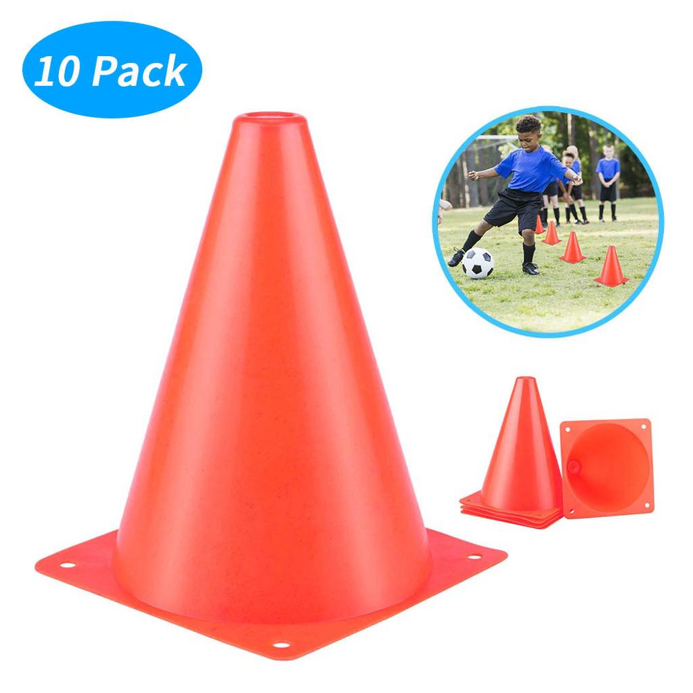 10PCs Plastic Sport Training Traffic Pylons for Outdoor Gaming and Festive Event Training Pylons #4N18: Default Title