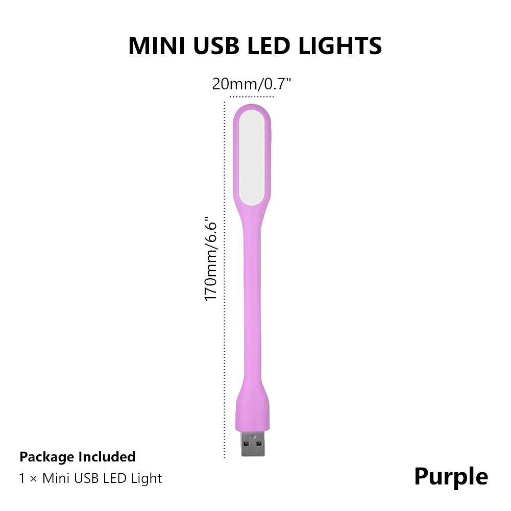Portable USB 5V LED Reading Lamp Mini Book Light Foldable Camping Night Lights Table Lamps For Power Bank PC Notebook Laptop: PURPLE
