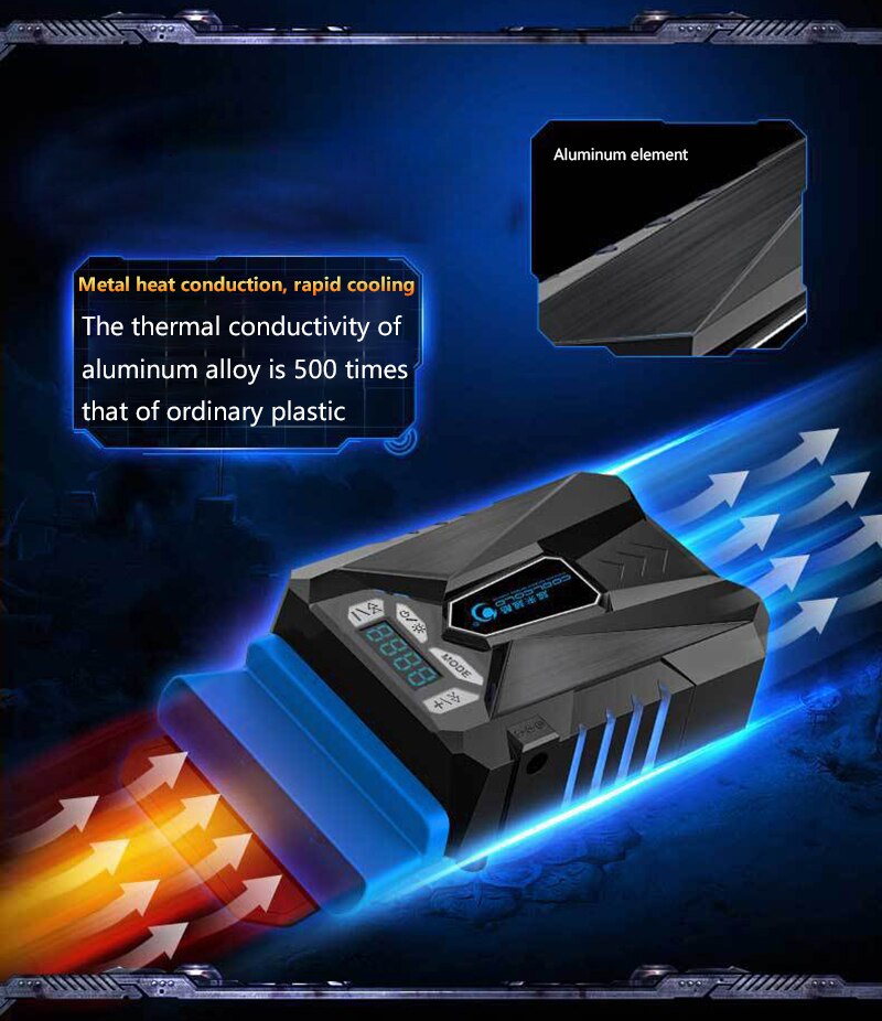 CoolCold Ice Magic 5-enfriador portátil USB para portátil, pantalla LED, radiador inteligente refrigerado por aire para Notebook
