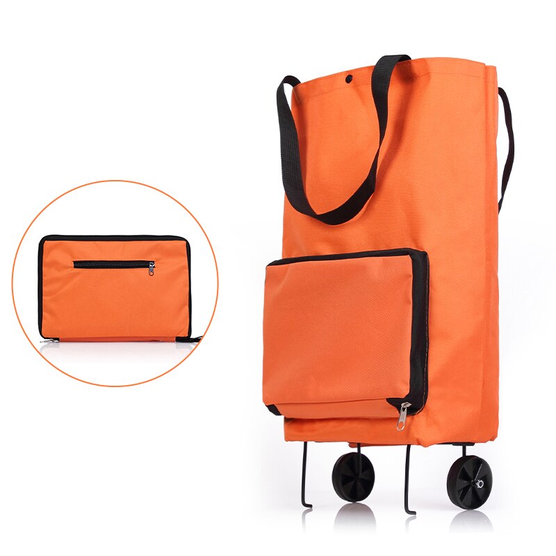 Bolso plegable con ruedas para compras, bolsa de comestibles reutilizable, organizador de alimentos y verduras