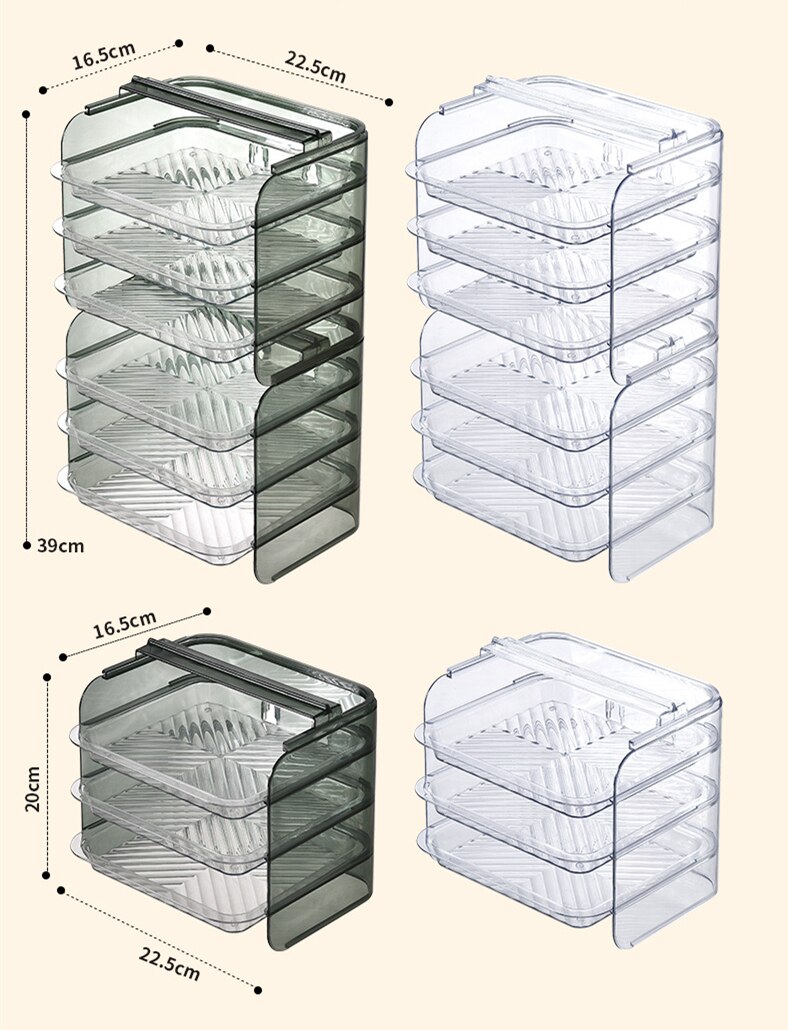 Kitchen Plate Organizer Stackable Cooking Dishes Drawer Tray 3Layer Fruit Vegetables Wall Mount Racks Storage Holder Stand Shelf