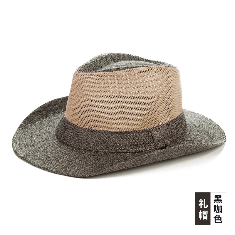 Udendørs solhat til mænd bred skygge mænd & #39 sommer fritid stråhat åndbar parasol hat herre & #39 sommer raffia solhat b -8283: Stil 4