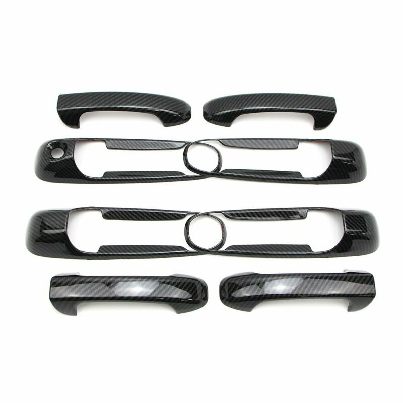 4 set märke och kolfiber stil handtagskåpa för dodge ram 1500 2500 3500 2003-09 bleknar aldrig rostar aldrig