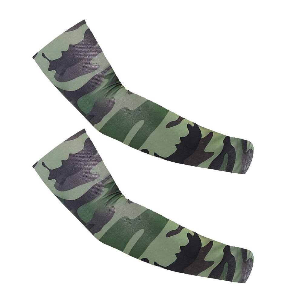 NEUE Atmungsaktiv Schnell Trocknend UV Schutz Arm Ärmeln Ellenbogen Basketball Pad Fitness Armschützer Sport Radfahren Arm Wärmer: Camouflage Green 2