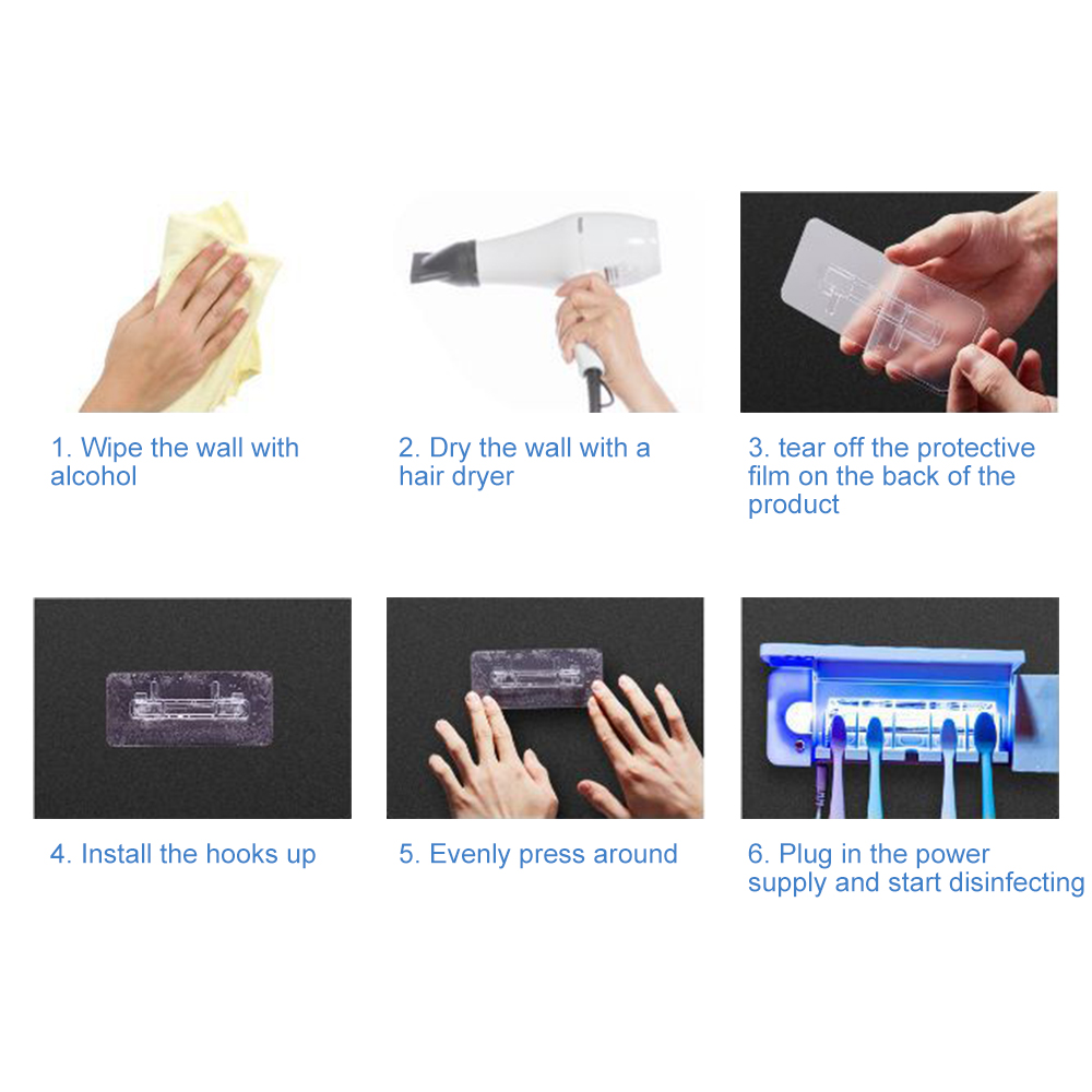 3 in 1 UV Light Ultraviolet Toothbrush Sterilizer Toothbrush Holder Automatic Toothpaste Squeezers Dispenser Home Bathroom Set