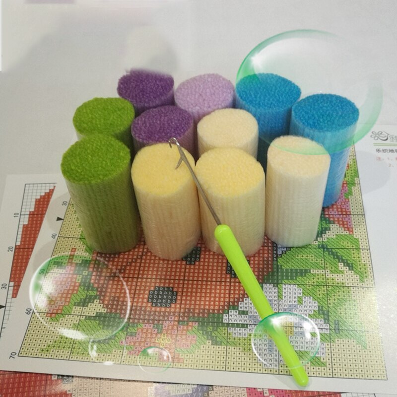 Latch-Hook-Rug Carpet Segment Embroidery Material Package DIY Handcraft Carpet Embroidered Accessories latch-hook-mat Rug Kit