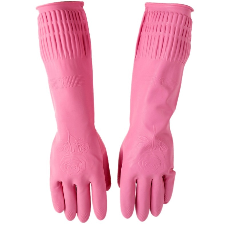 Guantes de látex para limpieza de manos, resistentes al agua, manga larga,