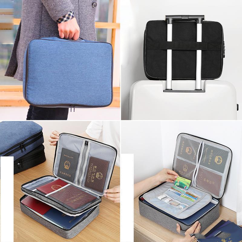 Large Capacity Travel Storage Box Multifunctional Waterproof Document Bag Convenient Durable Multi-layer With Lock Box XA531F