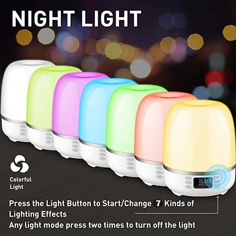 Wireless Speaker 360 Degree Rotation Projector Night Light LED Lamp Bluetooth Music Player Digital Clock Support TF SD Card yyk
