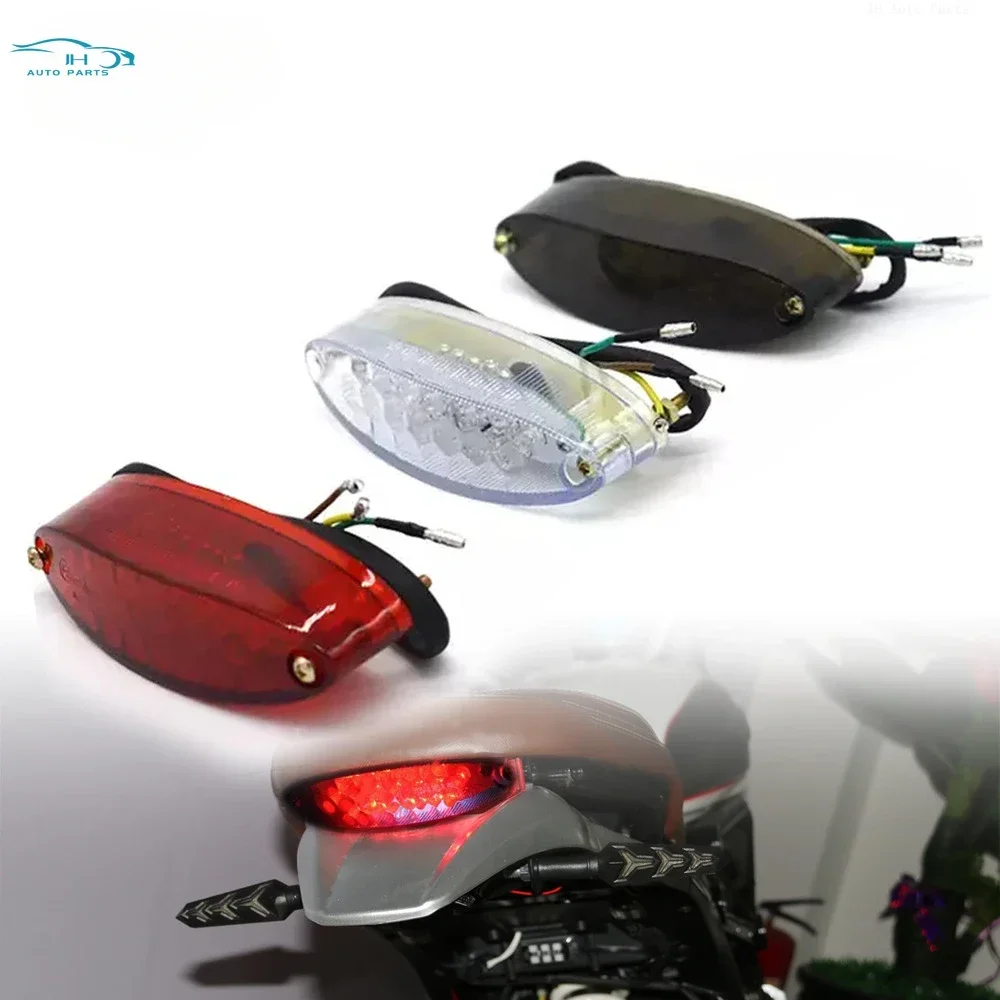 Luces traseras modificadas para motocicleta, luz de freno trasera LED de humo 12VS para ATV LTZ King Quad Runner DR DRZ 650 400 LT