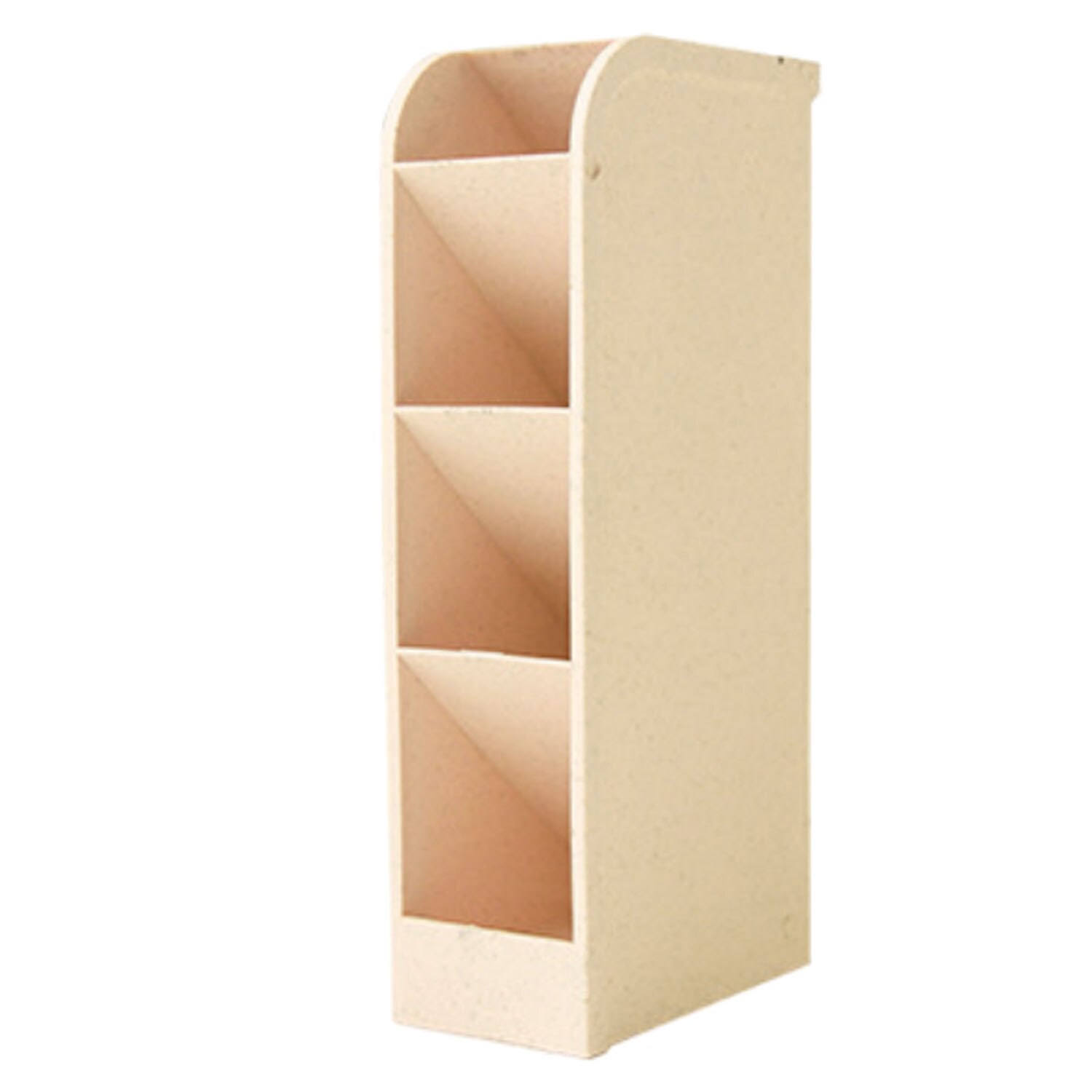 Multi-function 4 Grid Desktop Pen Holder Durable Desk Pencil Organizers Stationery Stand Box for Home Office Classroom Keep Tidy: Beige