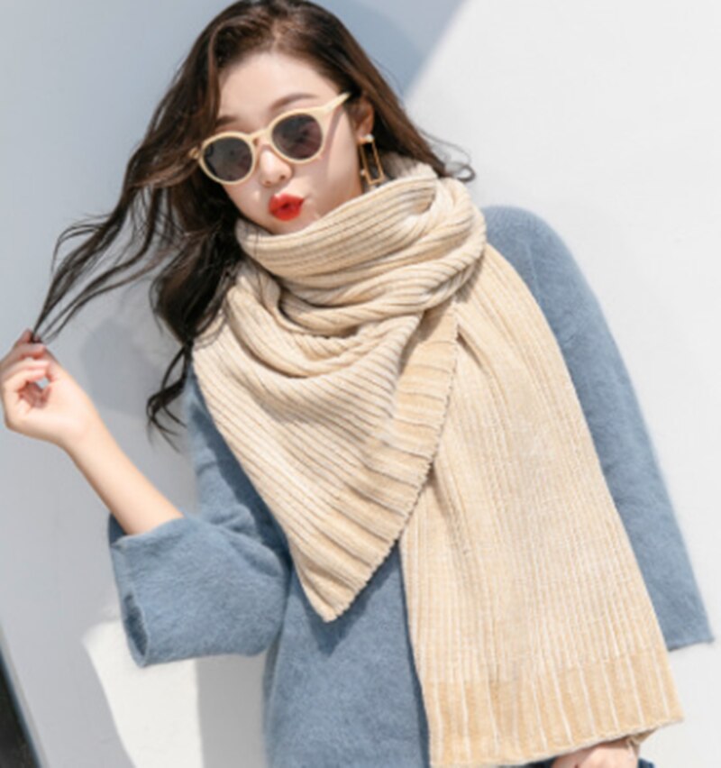 Koreaanse Vrouwen Sjaals Kasjmier Zacht En Verdikte Effen Accesorios Mujer Winter Mode Warme Lange Sjaal