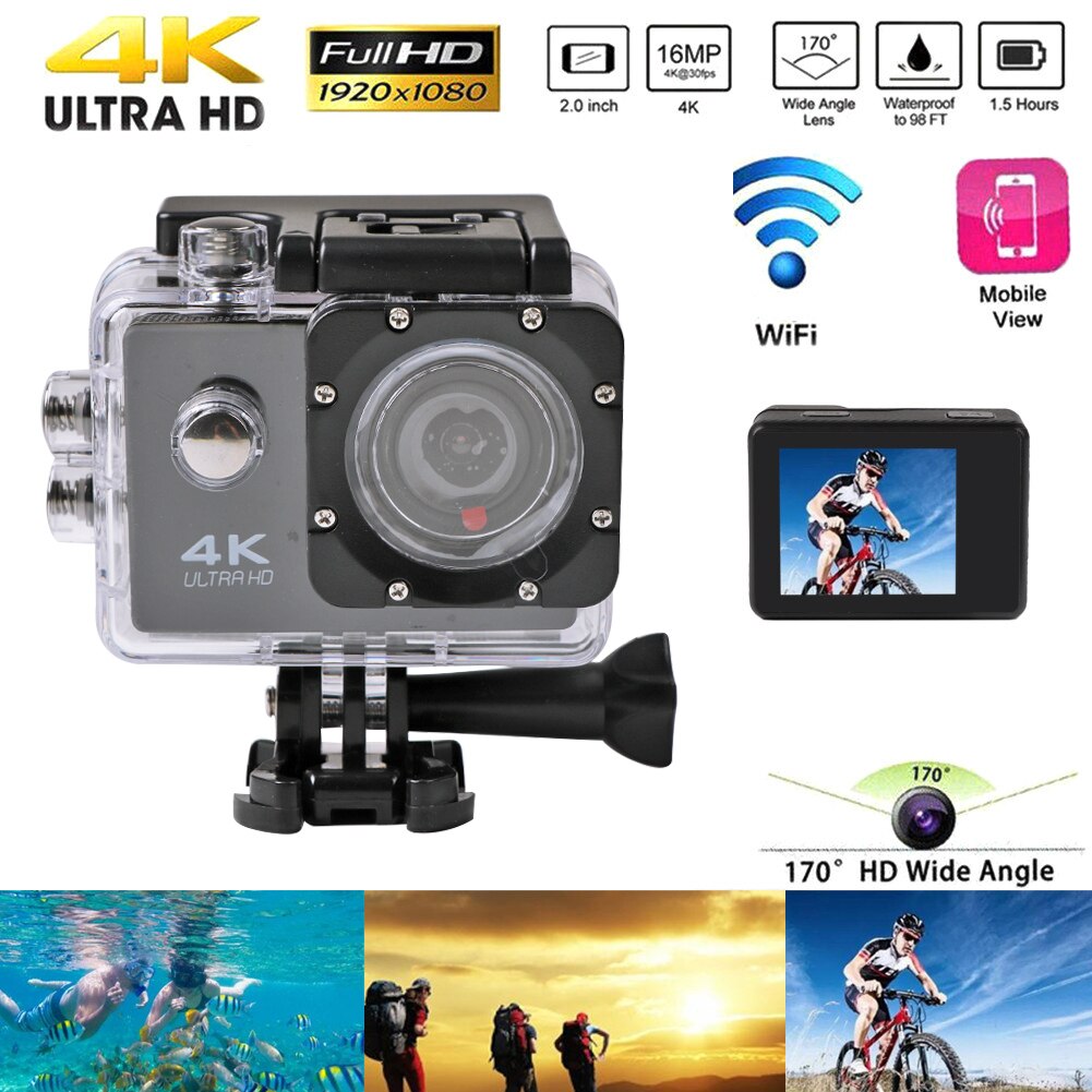 4K 25fps Wifi Actie Camera 12MP Ultra Hd 170D Onderwater Waterdichte Sport Dv Helm Cam Digitale Motion Video-opname camera