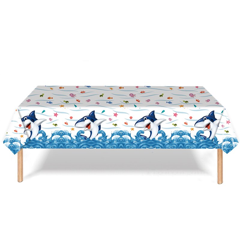 Blue Shark Ocean Theme Birthday Disposable Tableware Under The Sea Plates Napkins Happy Birthday Party Decor Kids Baby Shower