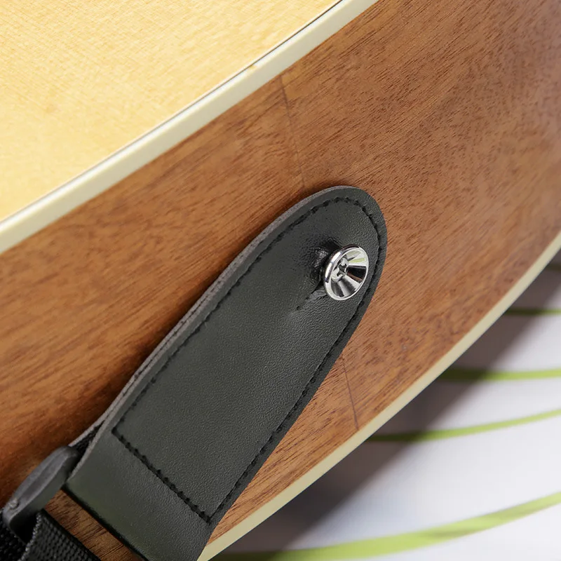 Sort justerbar guitarrem til ukulele, bas, akustisk elektrisk guitar, sort, justerbar nylon, guitarremme til ukulele, bas, akustisk elektrisk guitartilbehør