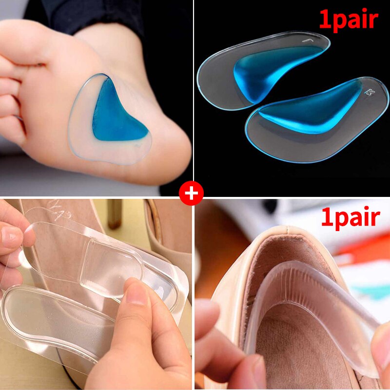 Arch Support Einlegesohlen für Flache Füße Gel Pad Arch Einsätze Pad Plantarfasziitis Corrector Silikon Einlegesohlen Entlasten Fuß Schmerzen: style N-2Pair