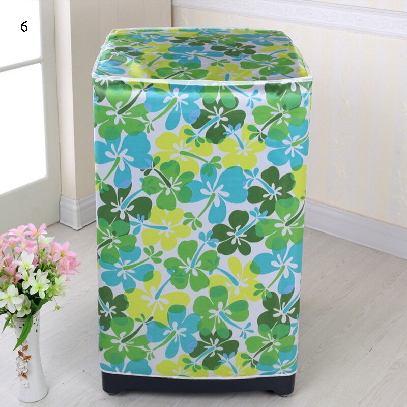 Nyttige vaskemaskine dække blomsterprint opbevaringspose holdbar støvbeskytter farverig spare plads arrangør støvdæksel: 6