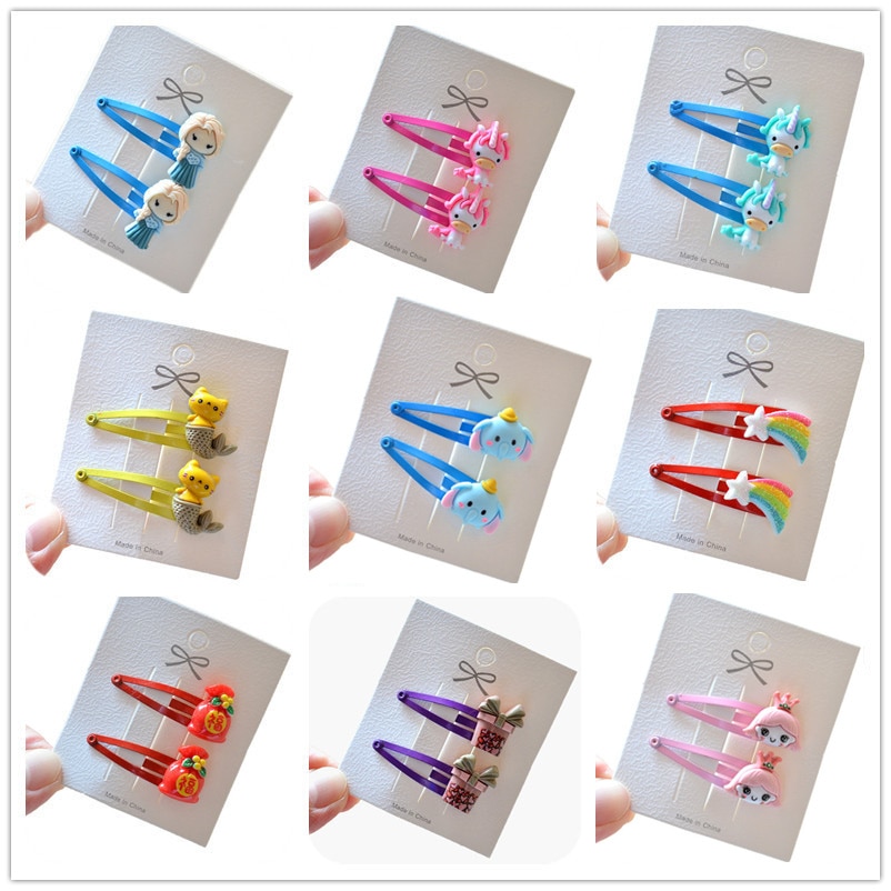 2 Stuks Leuke Cartoon Kat Olifant Meisjes Haar Accessoires Bb Clips Haarspelden Kinderen Hoofddeksels Baby Haar Clips Hoofdtooi