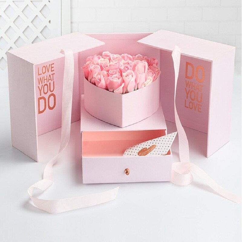 Flower Box DIY Box Cube Shape Box Innovative Box Anniversary Set For Birthday Anniversary Wedding And V